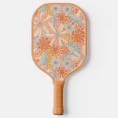 Retro Flower Garden Muster Pickleball Schläger (Rückseite)