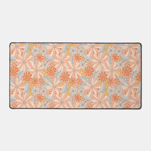 Retro Flower Garden Muster Schreibtischunterlage (Vorderseite)