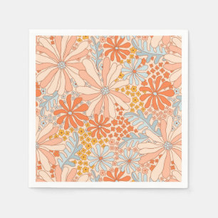 Retro Flower Garden Muster Serviette