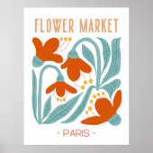 Retro Flower Market Paris Wall Tapestry Poster (Vorne)