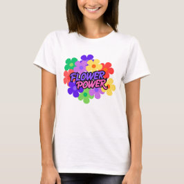 Retro Flower Power 60er 70er Blumen Slogan T-Shirt