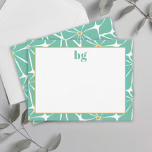 Retro Flower Power Colorful Turquoise Monogrammed