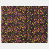 Retro Flower Power Fleecedecke (Vorderseite (Horizontal))