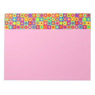 Retro Flower Power Notizblock