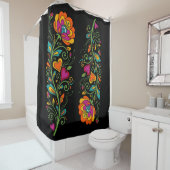Retro Flower Power Ranken Border 19 Duschvorhang (Beispiel)