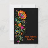 Retro Flower Power Ranken Border 19 + Ihr Text (Vorderseite)