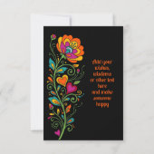 Retro Flower Power Ranken Border 19 + Ihr Text (Rückseite)