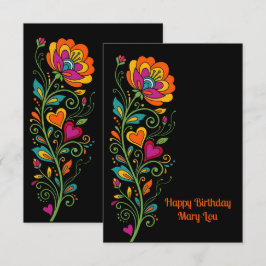 Retro Flower Power Ranken Border 19 + Ihr Text