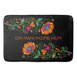 Retro Flower Power Ranken Border 19 + Ihr Text Badematte