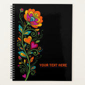 Retro Flower Power Ranken Border 19 + Ihr Text Planer (Vorderseite)