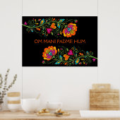 Retro Flower Power Ranken Border 19 + Ihr Text Poster (Küche)