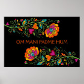 Retro Flower Power Ranken Border 19 + Ihr Text Poster (Vorne)