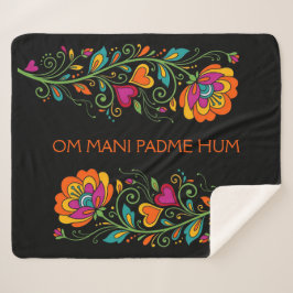 Retro Flower Power Ranken Border 19 + Ihr Text Sherpadecke