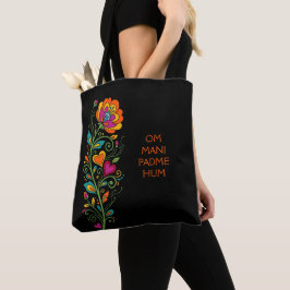 Retro Flower Power Ranken Border 19 + Ihr Text Tasche