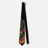 Retro Flower Power Ranken Border 19 Krawatte (Vorderseite)
