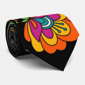 Retro Flower Power Ranken Border 19 Krawatte (Gerollt)