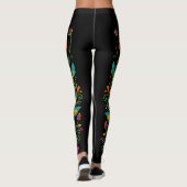 Retro Flower Power Ranken Border 19 Leggings (Rückseite)