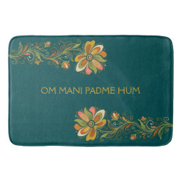 Retro Flower Power Ranken Border 1 + Ihr Text Badematte