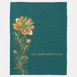 Retro Flower Power Ranken Border 1 + Ihr Text Fleecedecke