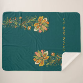 Retro Flower Power Ranken Border 1 + Ihr Text Sherpadecke