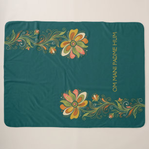 Retro Flower Power Ranken Border 1 + Ihr Text Sherpadecke
