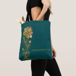 Retro Flower Power Ranken Border 1 + Ihr Text Tasche