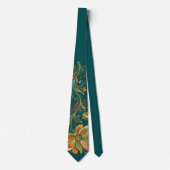 Retro Flower Power Ranken Border 1 Krawatte (Vorderseite)