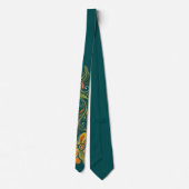 Retro Flower Power Ranken Border 1 Krawatte (Rückseite)