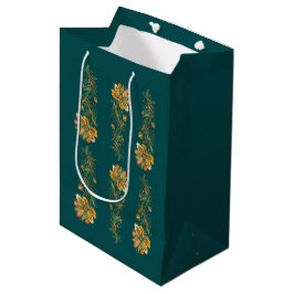 Retro Flower Power Ranken Border 1 Mittlere Geschenktüte