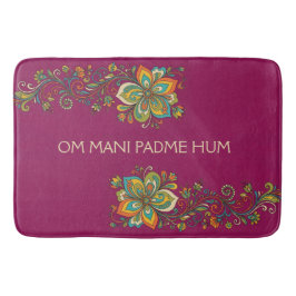 Retro Flower Power Ranken Border 2 + Ihr Text Badematte