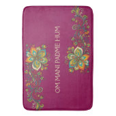 Retro Flower Power Ranken Border 2 + Ihr Text Badematte (Vorderseite Vertikal)