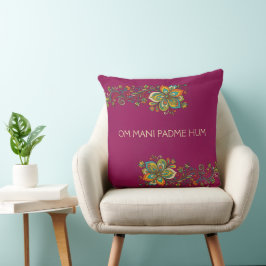 Retro Flower Power Ranken Border 2 + Ihr Text Kissen