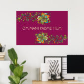 Retro Flower Power Ranken Border 2 + Ihr Text Poster (Heimbüro)