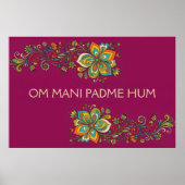 Retro Flower Power Ranken Border 2 + Ihr Text Poster (Vorne)