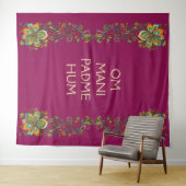 Retro Flower Power Ranken Border 2 + Ihr Text Wandteppich (Beispiel (Horizontal))