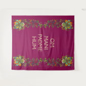 Retro Flower Power Ranken Border 2 + Ihr Text Wandteppich (Vorderseite (Horizontal))
