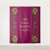 Retro Flower Power Ranken Border 2 + Ihr Text Wandteppich (Vorderseite)