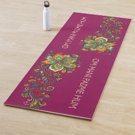Retro Flower Power Ranken Border 2 + Ihr Text Yogamatte