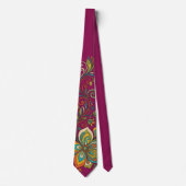 Retro Flower Power Ranken Border 2 Krawatte (Vorderseite)