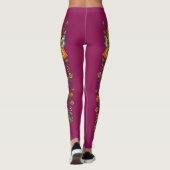 Retro Flower Power Ranken Border 2 Leggings (Rückseite)