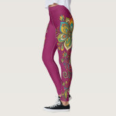 Retro Flower Power Ranken Border 2 Leggings (Links)