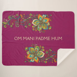 Retro Flower Power Ranken Rahmen 2 + dein Text Sherpadecke