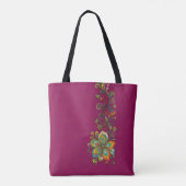 Retro Flower Power Ranken Rahmen 2 + Ihr Text Tasche (Rückseite)