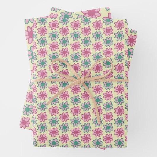 Retro flower summer geschenkpapier set (Beispiel)