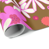 Retro Flowers Art Geschenkpapier (Rolleneckpunkt)