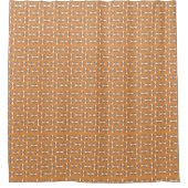 Retro Flowers Curtain Brown Terracotta Style Duschvorhang (Vorderseite)