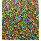 Retro flowers duschvorhang (Vorderseite)
