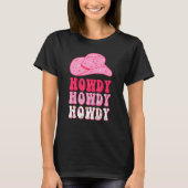 Retro Flowers Howdy Rodeo Western Country Southern T-Shirt (Vorderseite)