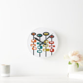 Retro Flowers Runde Wanduhr (Zuhause)