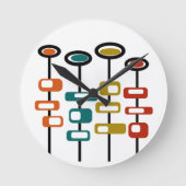 Retro Flowers Runde Wanduhr (Vorderseite)